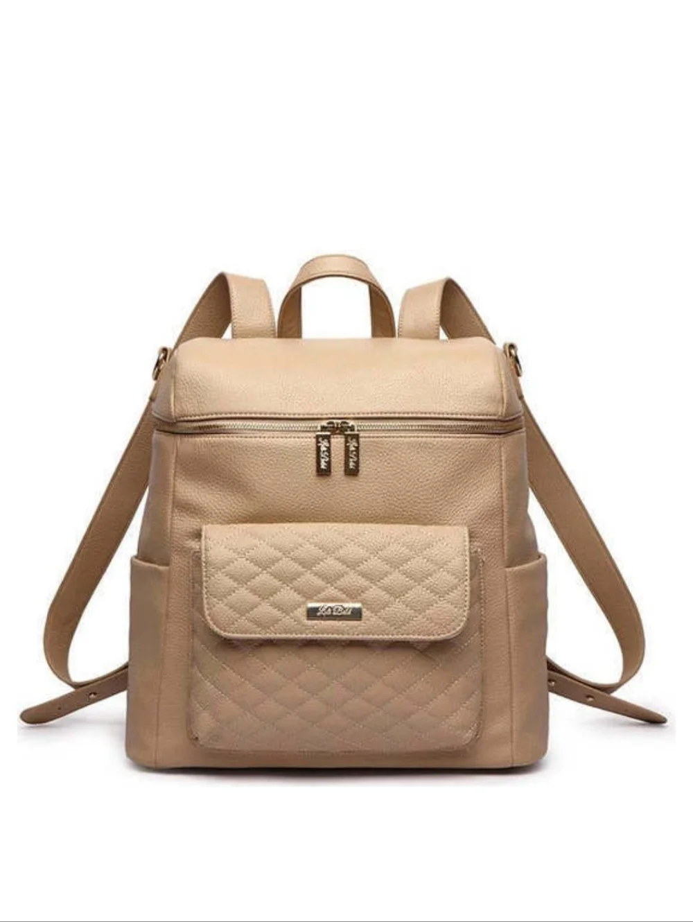 Luli Bebe Petit Monaco Quilted Diaper Bag In Latte. New Without Tags